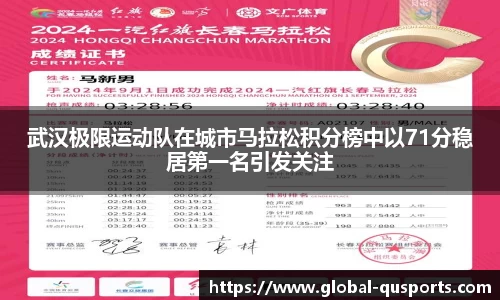 武汉极限运动队在城市马拉松积分榜中以71分稳居第一名引发关注